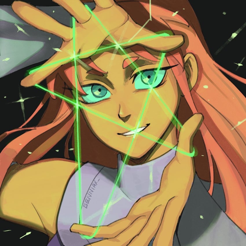 starfire (dc comics and 1 more) drawn by genniax