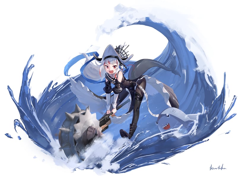 gawr gura, specter, bloop, and specter the unchained (hololive and 3 more) drawn by hirotaka0125