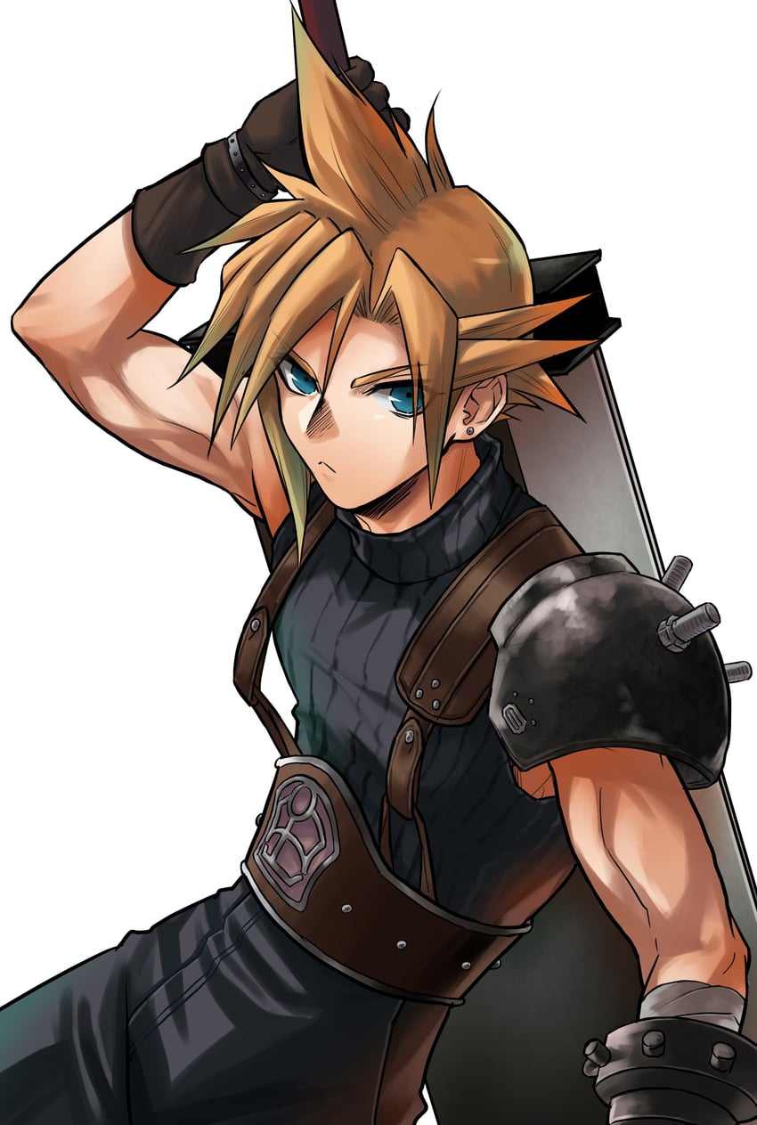 cloud strife (final fantasy and 1 more) drawn by beckey9415