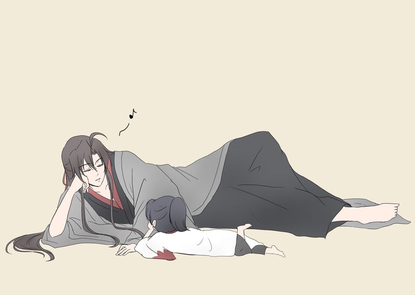 wei wuxian and lan sizhui (modao zushi) drawn by parrrrrrrrko