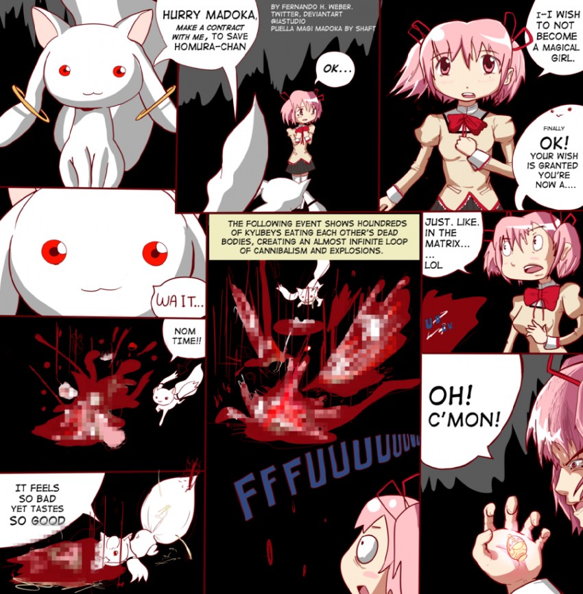 kaname madoka and kyubey (mahou shoujo madoka magica) drawn by fernando_h._weber