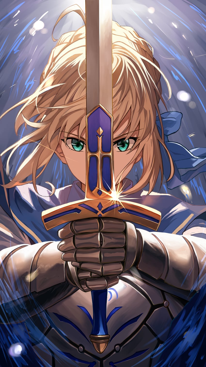 artoria pendragon and saber (fate and 1 more) drawn by huangwanzi