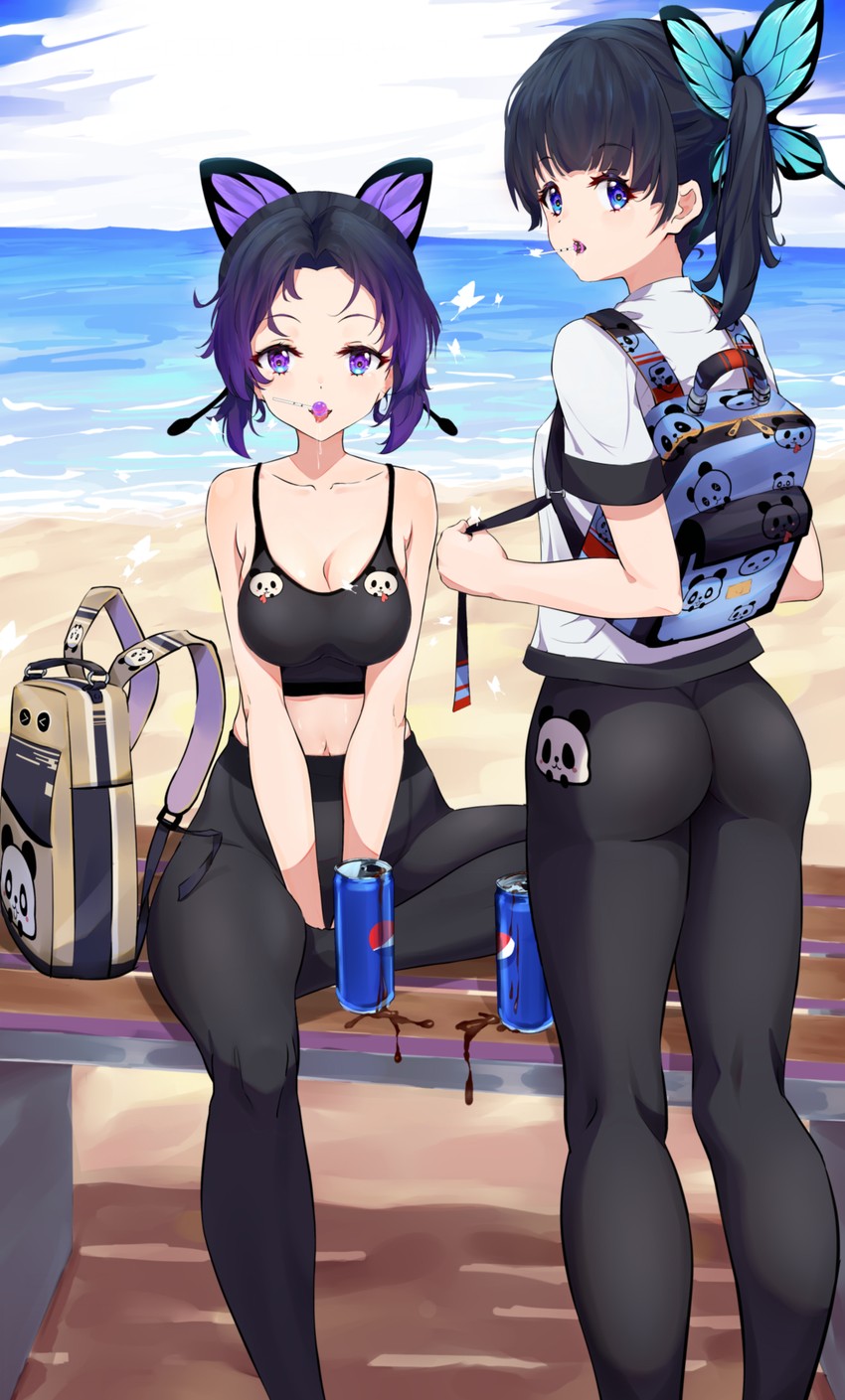 kochou shinobu and tsuyuri kanao (kimetsu no yaiba) drawn by cqingwei