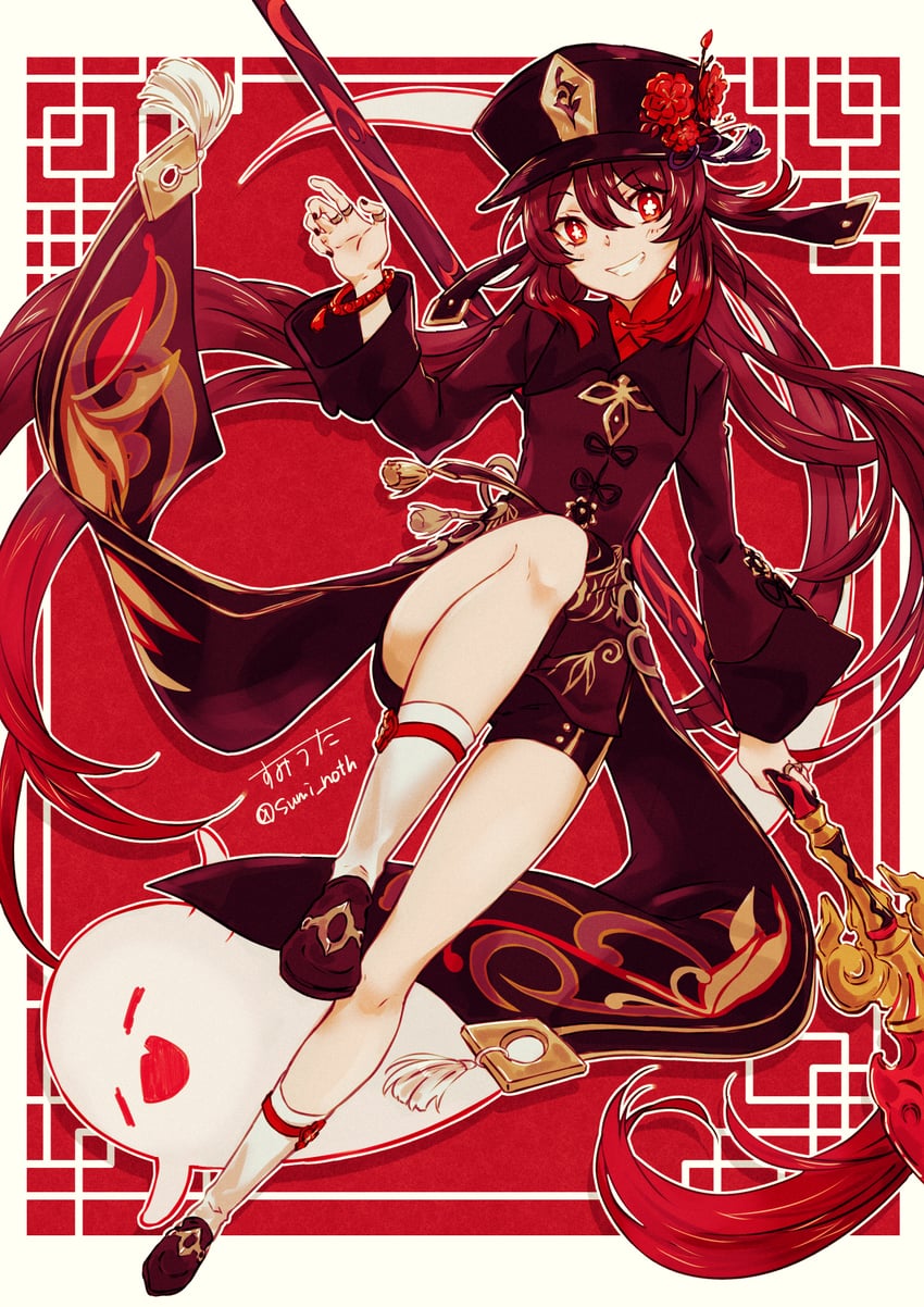 hu tao and boo tao (genshin impact) drawn by sumi_noth