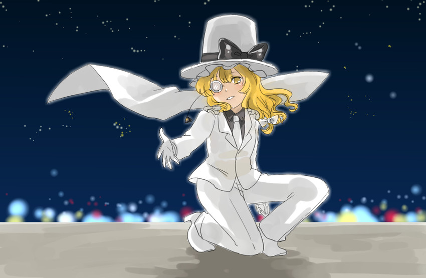 kirisame marisa and kaitou kid (touhou and 2 more) drawn by natsume_(menthol)