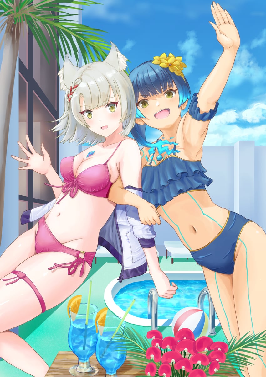 mio and sena (xenoblade chronicles and 1 more) drawn by sawayakakatsu