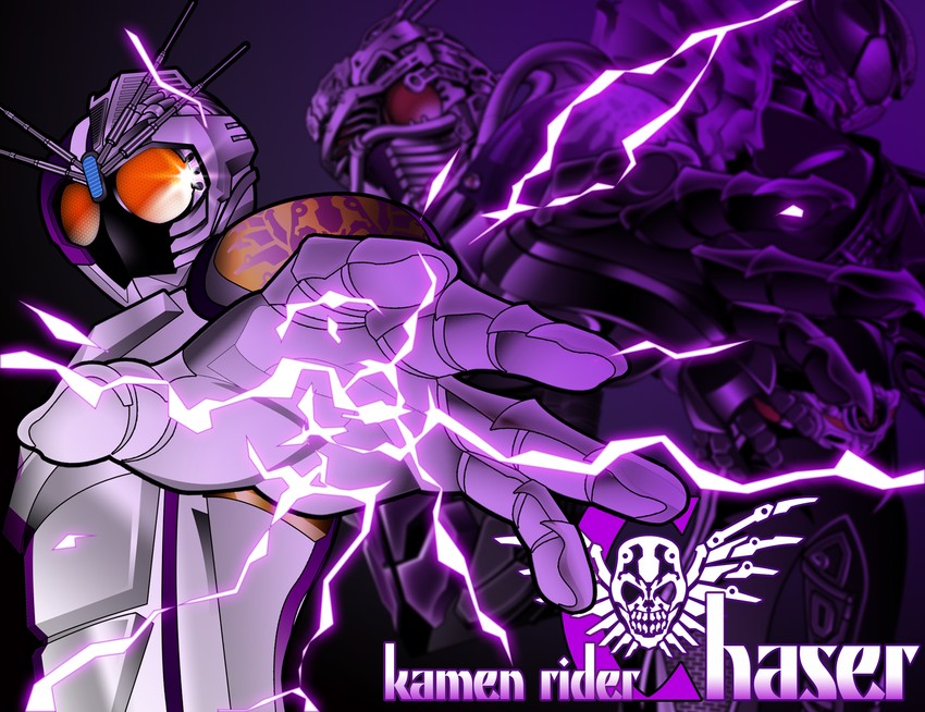 mashin chaser, kamen rider chaser, and kamen rider protodrive (kamen rider and 1 more) drawn by kameren
