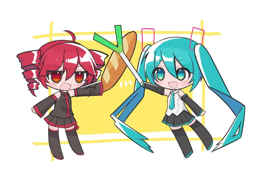 hatsune miku and kasane teto (vocaloid and 1 more) drawn by yasai31