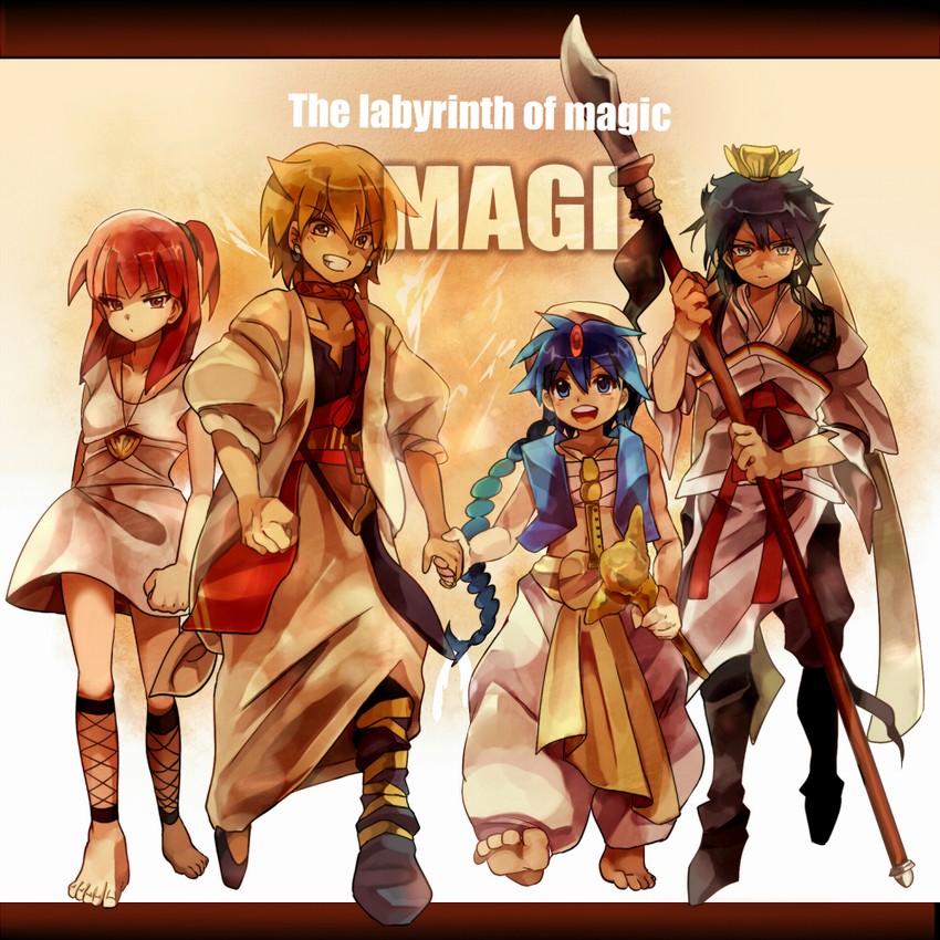morgiana, aladdin, alibaba saluja, and ren hakuryuu (magi the labyrinth of magic) drawn by r04315
