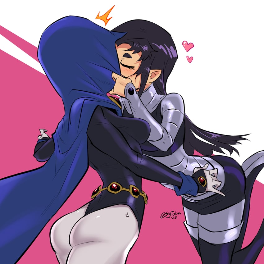 raven and blackfire (dc comics and 1 more) drawn by sytokun