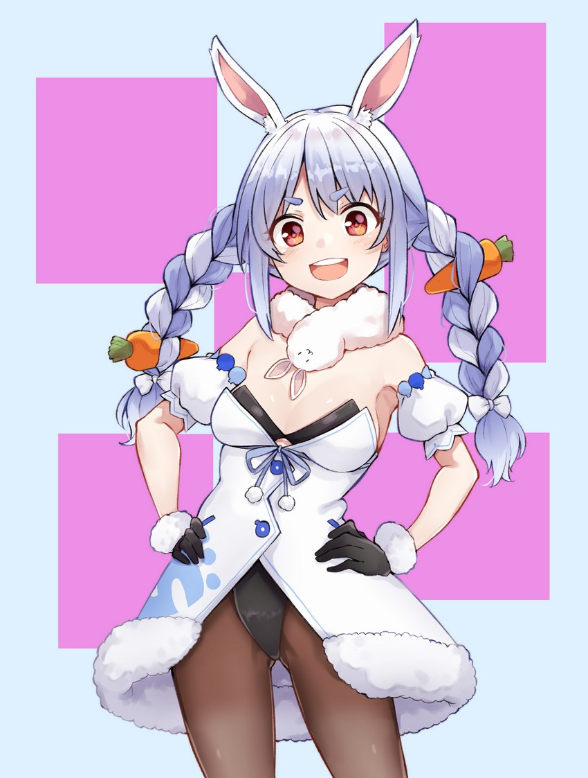 usada pekora and don-chan (hololive) drawn by mm_(mm_chair)