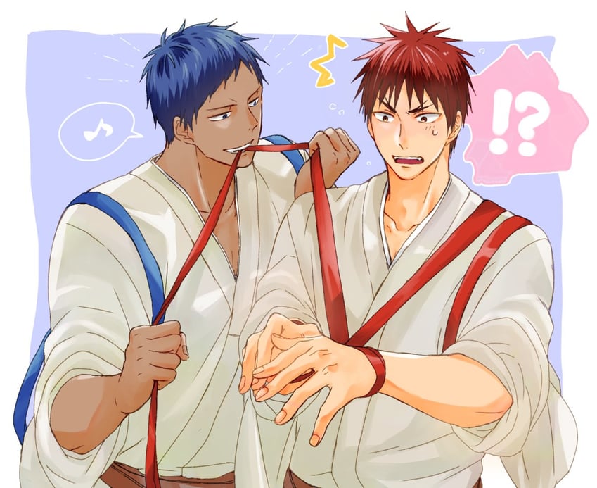 aomine daiki and kagami taiga (kuroko no basuke) drawn by colorpanther