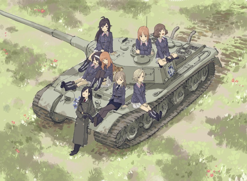 nishizumi miho, akiyama yukari, takebe saori, reizei mako, and isuzu hana (original and 1 more) drawn by zennosuke
