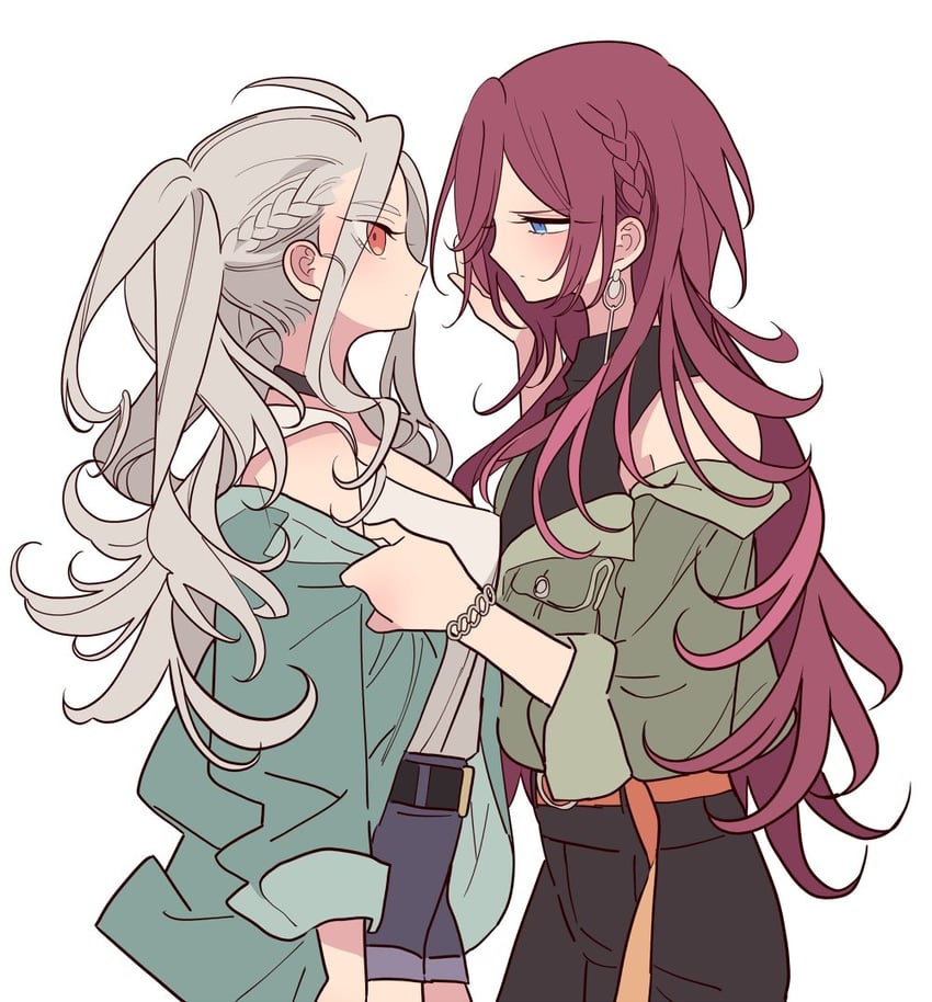 saegusa ibara and ran nagisa (ensemble stars!) drawn by meremero