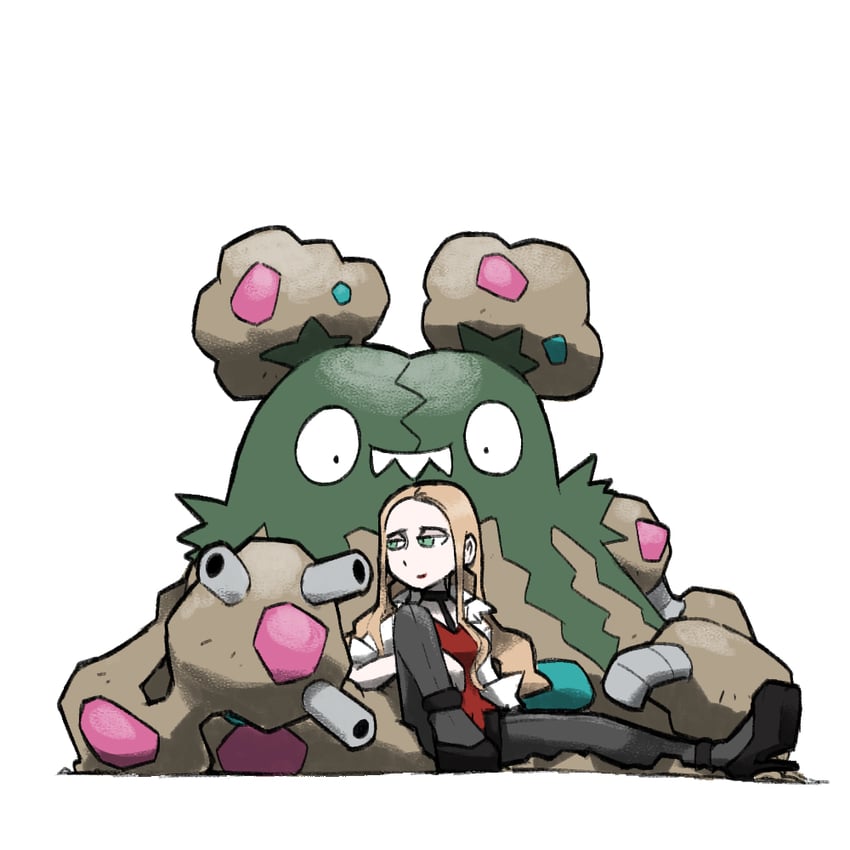 oleana and garbodor (pokemon and 1 more) drawn by blacknirrow