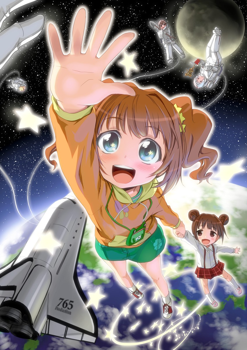 shijou takane, takatsuki yayoi, hagiwara yukiho, hamuzou, and takatsuki kasumi (idolmaster) drawn by zanzi