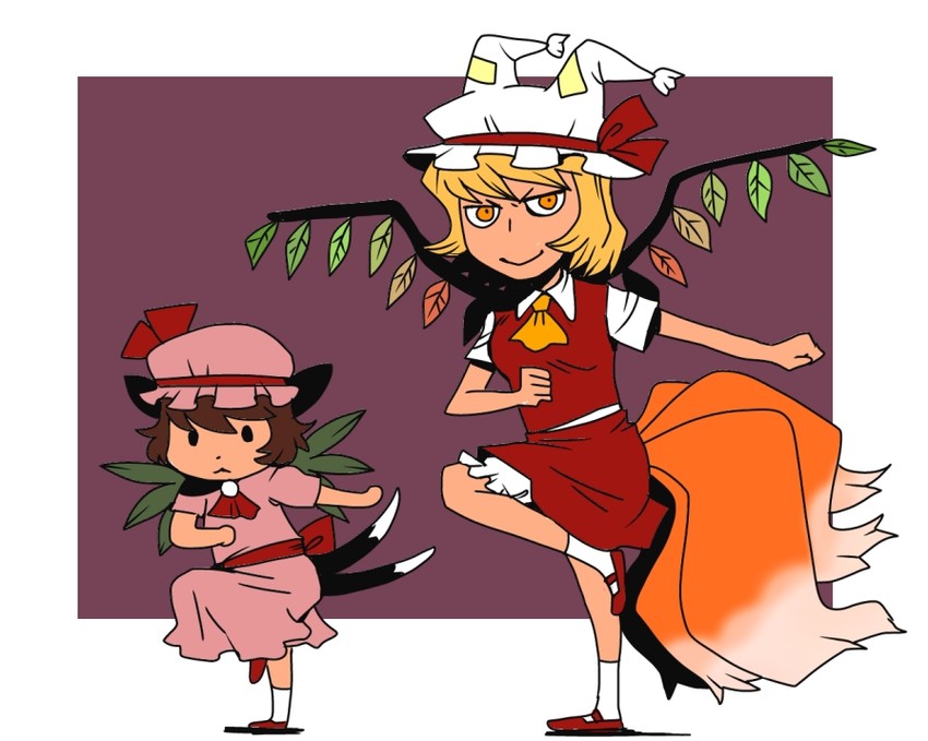 remilia scarlet, flandre scarlet, yakumo ran, and chen (touhou) drawn by onikobe_rin
