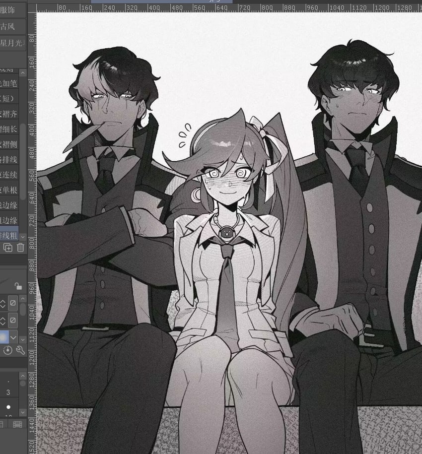 athena cykes and simon blackquill (ace attorney and 1 more) drawn by salted_whale