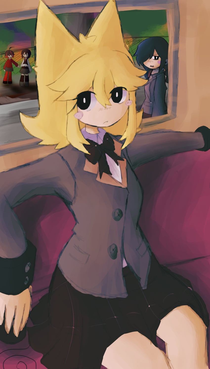 kurai yonaka, moge-ko, kurokawa nataka, and yuhjima imika (funamusea and 1 more) drawn by iesonatana