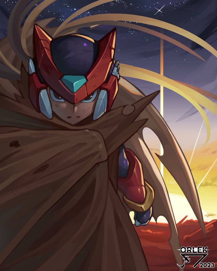 zero and zero(z) (mega man and 2 more) drawn by orlek
