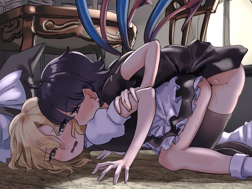 kirisame marisa and houjuu nue (touhou) drawn by gunnjou_yosio