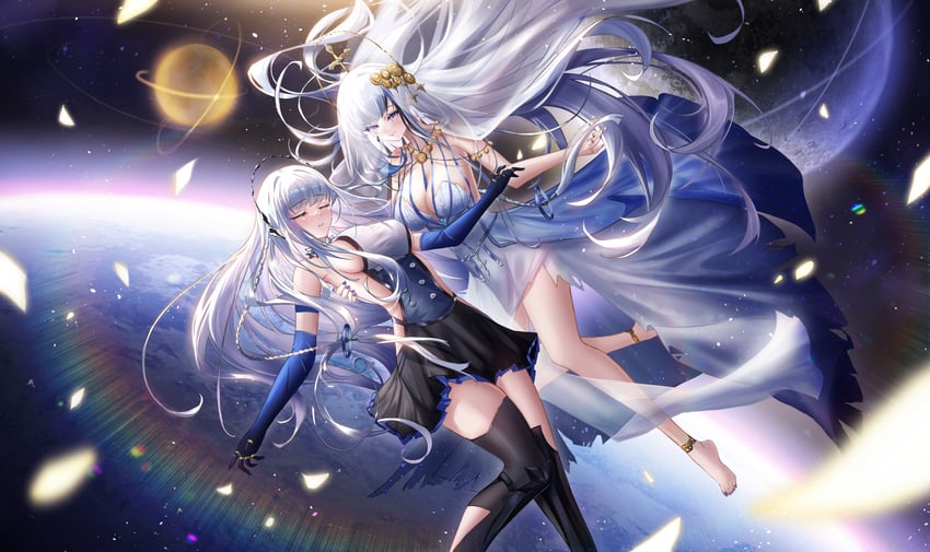 hubble and darkstar hubble (girls' frontline and 1 more) drawn by neet_kuu