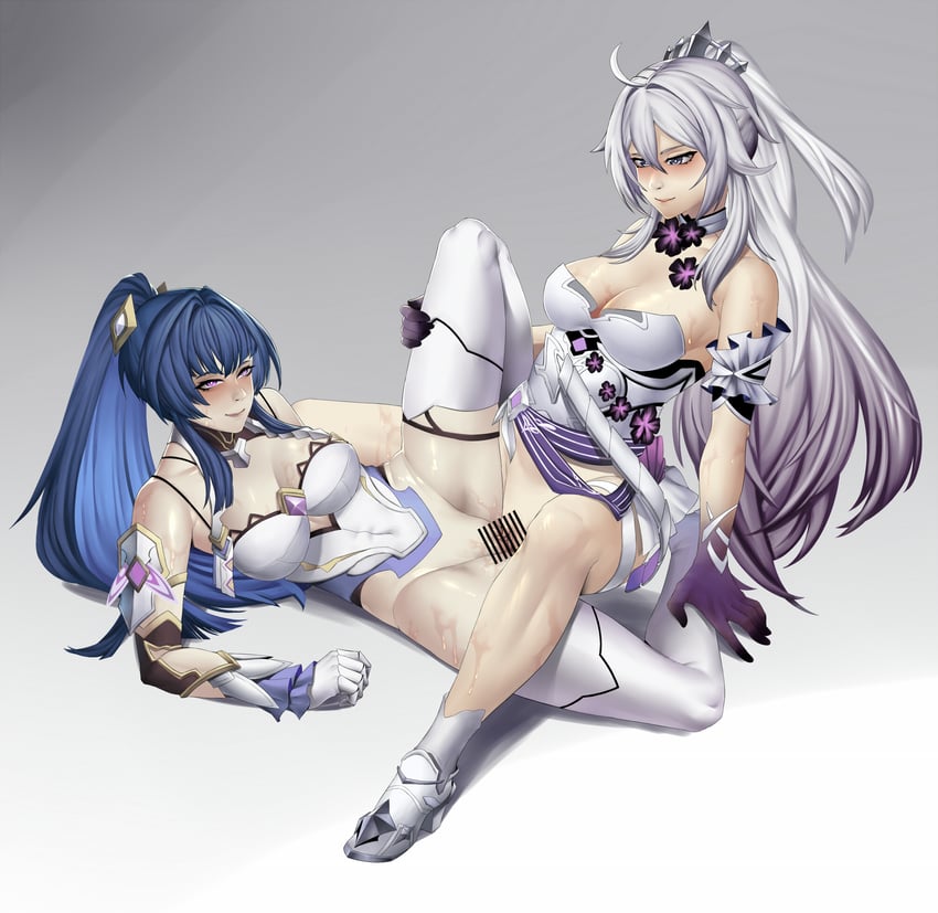 kiana kaslana and raiden mei (honkai and 1 more) drawn by srfr