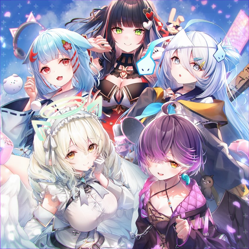 suzutuki sui, nanase eru, tsukiyoi avi, komai ume, louise priere, and 1 more (varium) drawn by chihiro_ayaka