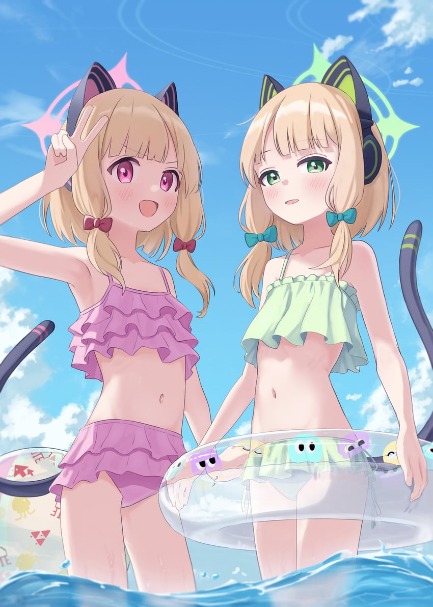 momoi and midori (blue archive) drawn by ten_can
