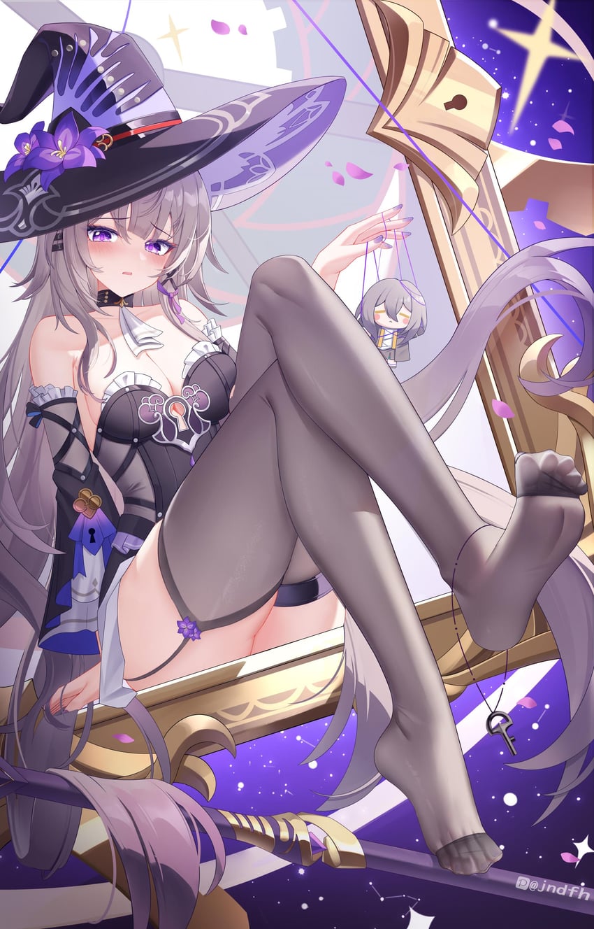 trailblazer, stelle, herta, and the herta (honkai and 1 more) drawn by jndfh