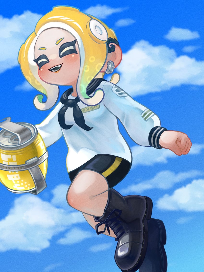 octoling player character and octoling girl (splatoon) drawn by oekakirisuke