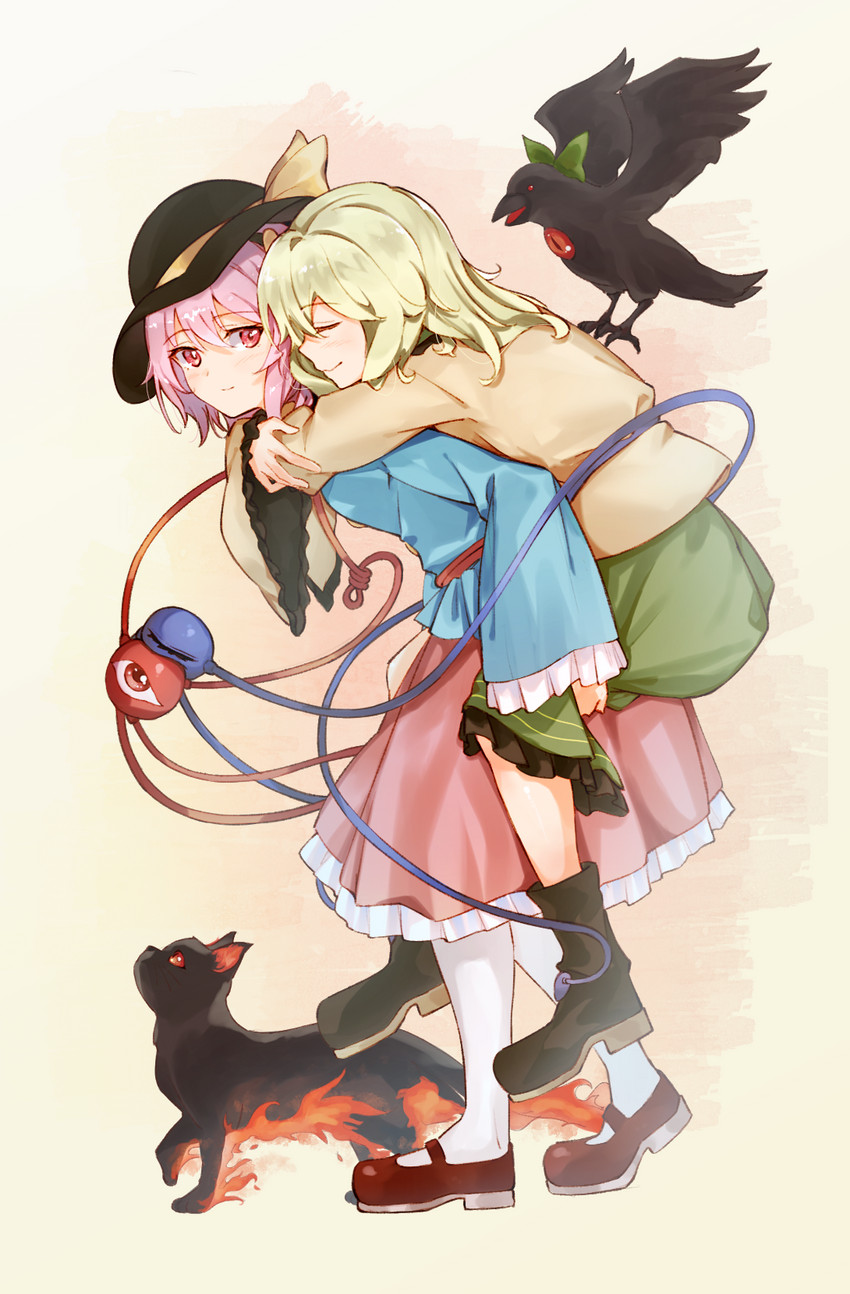 komeiji koishi, komeiji satori, kaenbyou rin, and reiuji utsuho (touhou) drawn by tamiku_(shisyamo609)