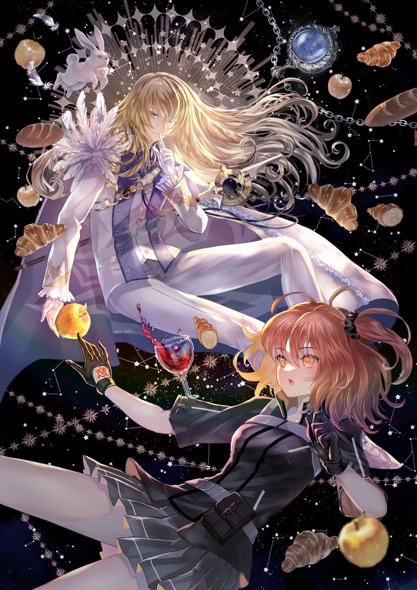 fujimaru ritsuka and kirschtaria wodime (fate and 1 more) drawn by natsujiru
