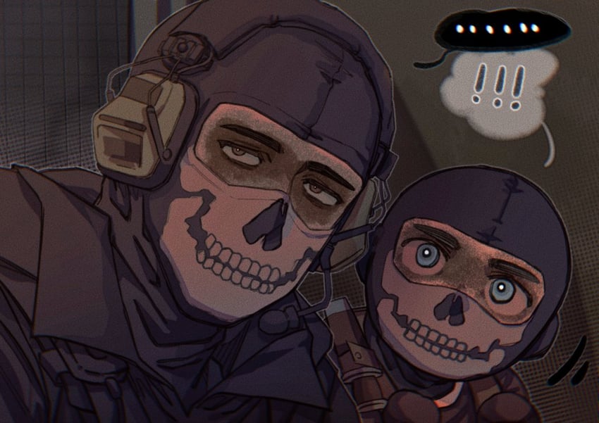 ghost and soap (call of duty and 1 more) drawn by yqqqqa