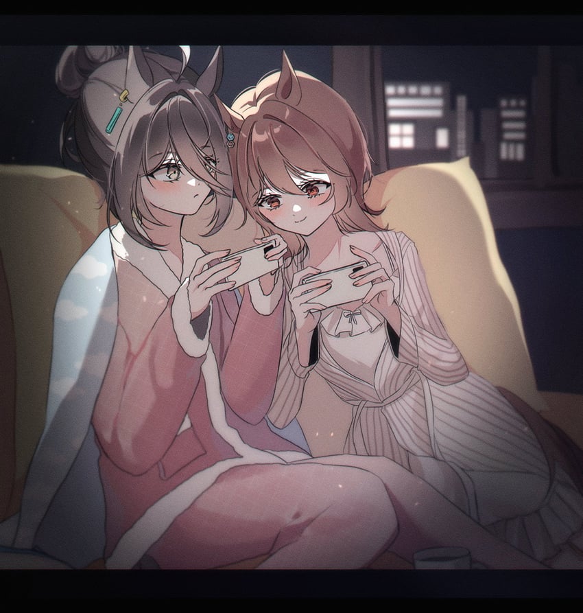 agnes tachyon and manhattan cafe (umamusume) drawn by jeom_(umaumauma1042)