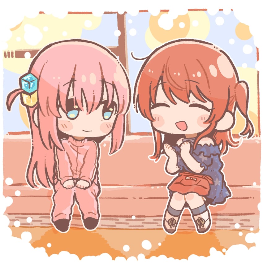 gotoh hitori and kita ikuyo (bocchi the rock!) drawn by henyomen
