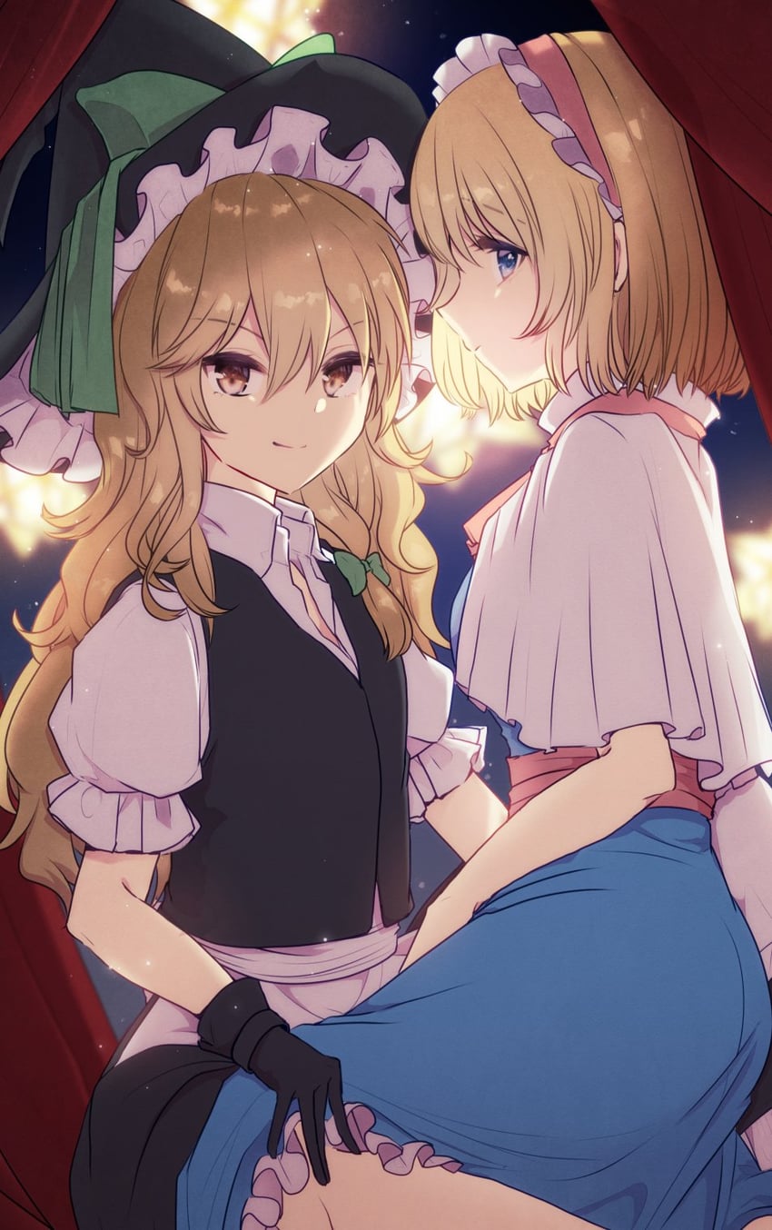 kirisame marisa and alice margatroid (touhou) drawn by aoi_(annbi)