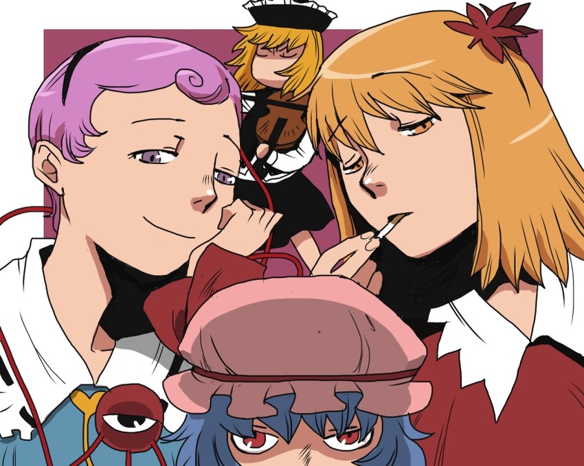 remilia scarlet, komeiji satori, aki shizuha, and lunasa prismriver (touhou) drawn by onikobe_rin