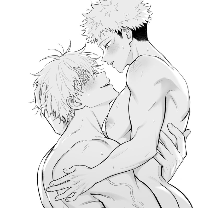 gojou satoru and itadori yuuji (jujutsu kaisen) drawn by pz00990801