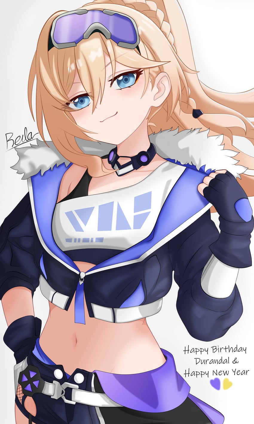 silver wolf and durandal (honkai and 2 more) drawn by quelang