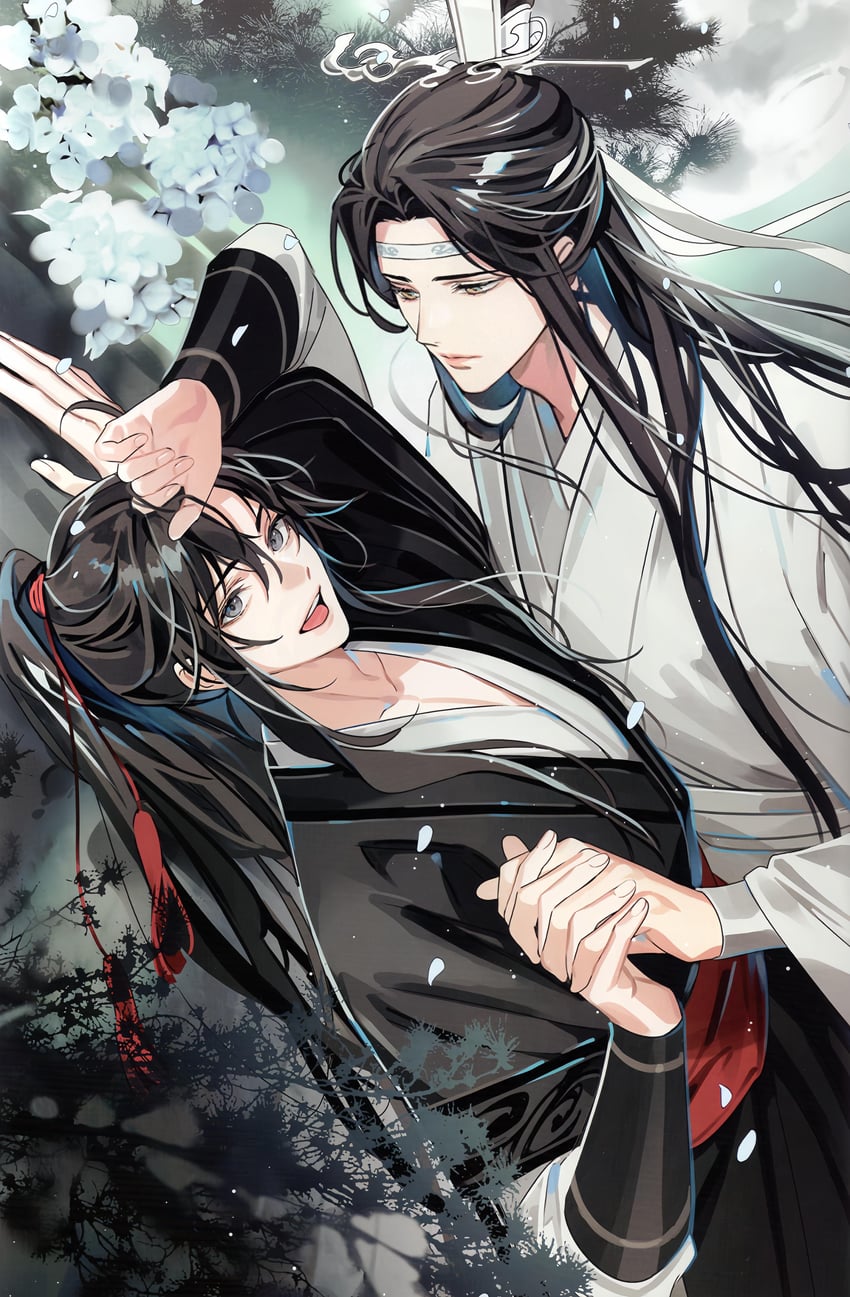 wei wuxian and lan wangji (modao zushi) drawn by gearous