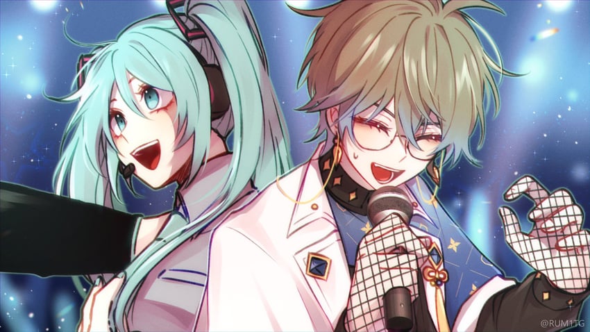 hatsune miku and ike eveland (vocaloid and 2 more) drawn by rum1tg