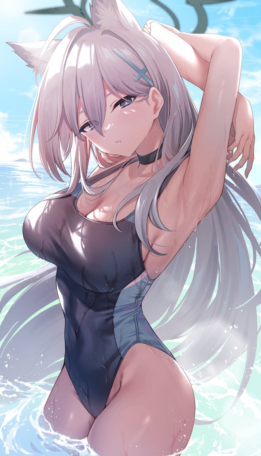 shiroko and shiroko terror (blue archive) drawn by pizza_(pizzania_company)