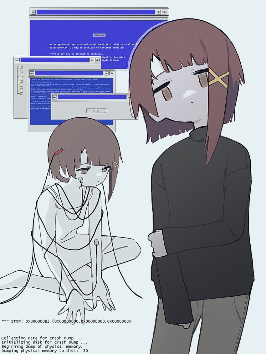 iwakura lain (microsoft windows and 2 more) drawn by myomuron