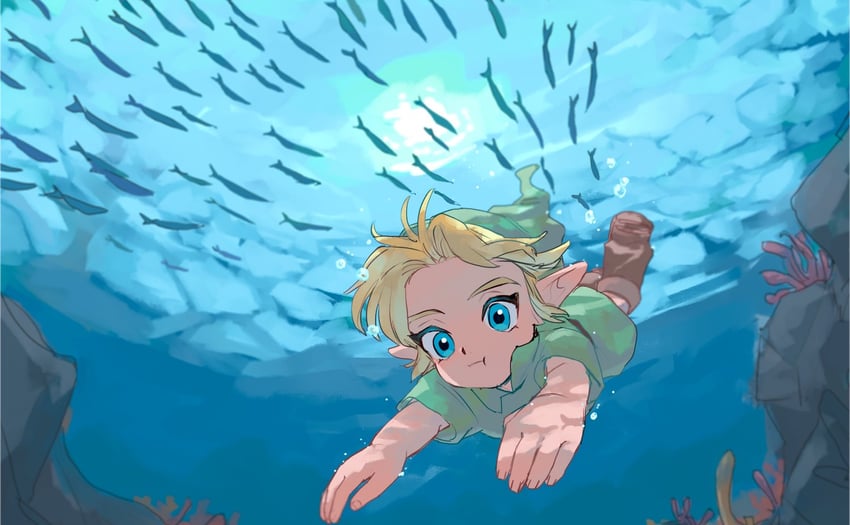 link and young link (the legend of zelda and 1 more) drawn by yamori_(yamoooon21)