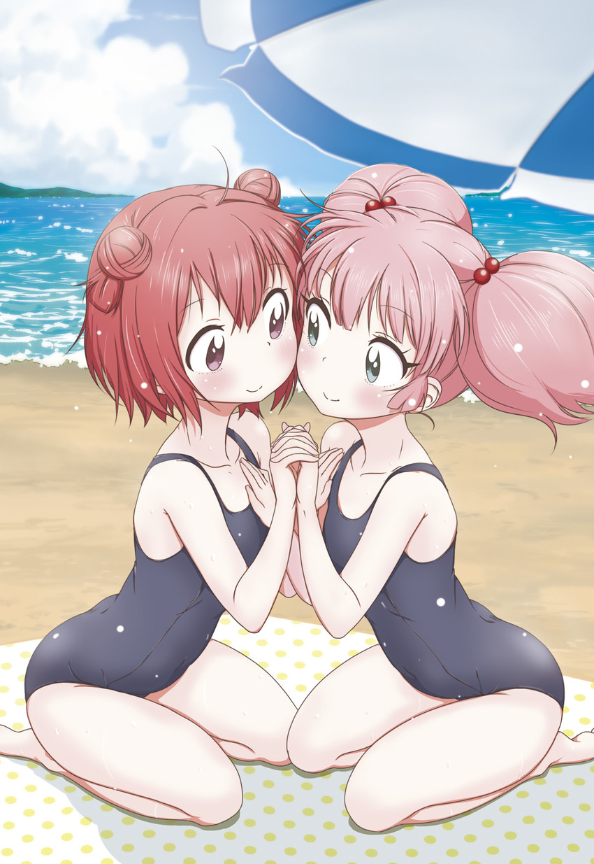 akaza akari and yoshikawa chinatsu (yuruyuri) drawn by 9so_(ponchon)
