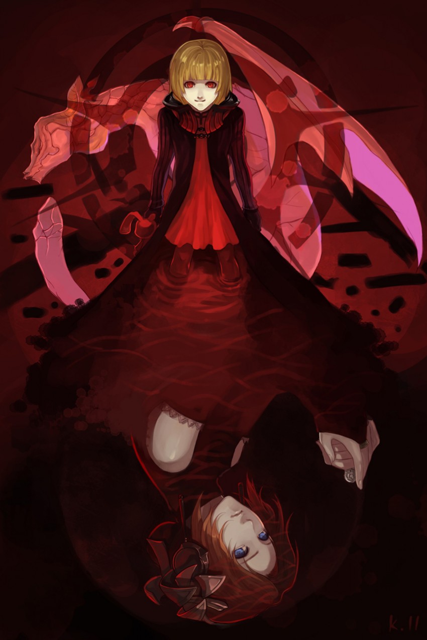 angel, manah, and furiae (drag-on dragoon and 1 more) drawn by kllsiren