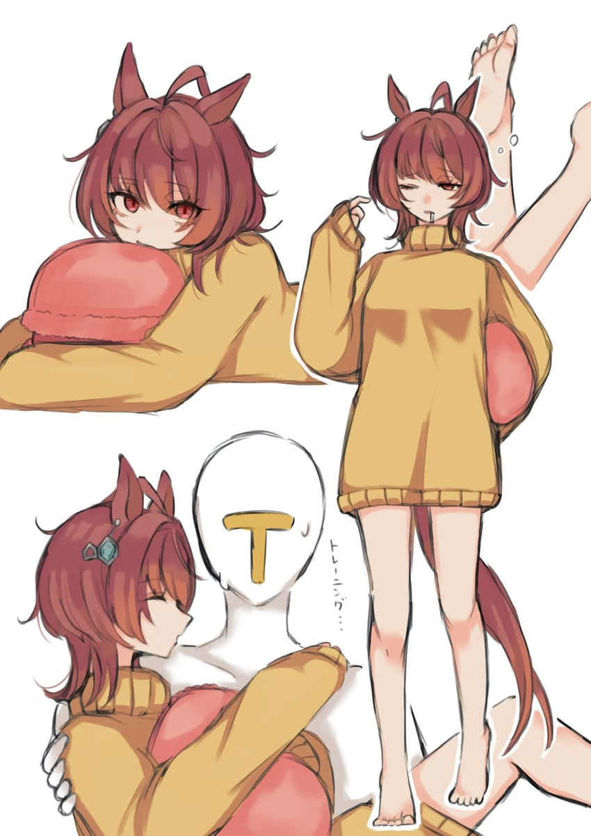 trainer, agnes tachyon, and t-head trainer (umamusume) drawn by teru_(t_nano)