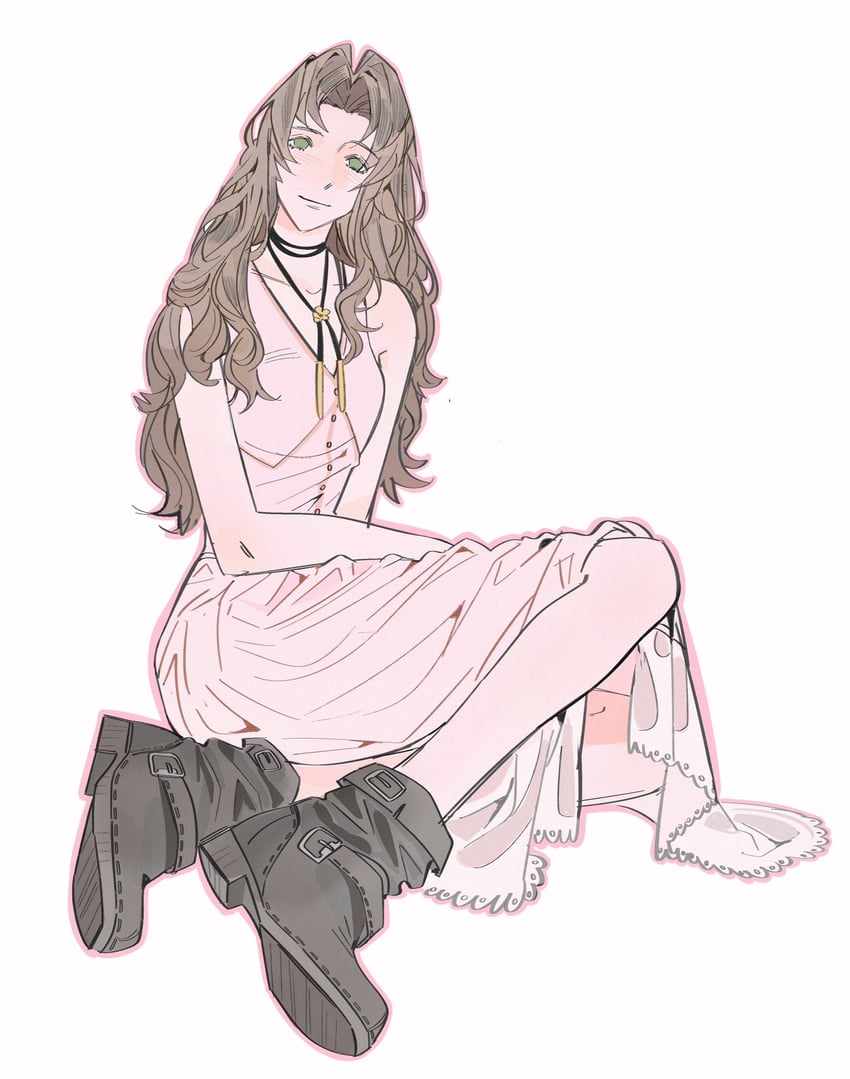 aerith gainsborough (final fantasy and 3 more) drawn by lentymet