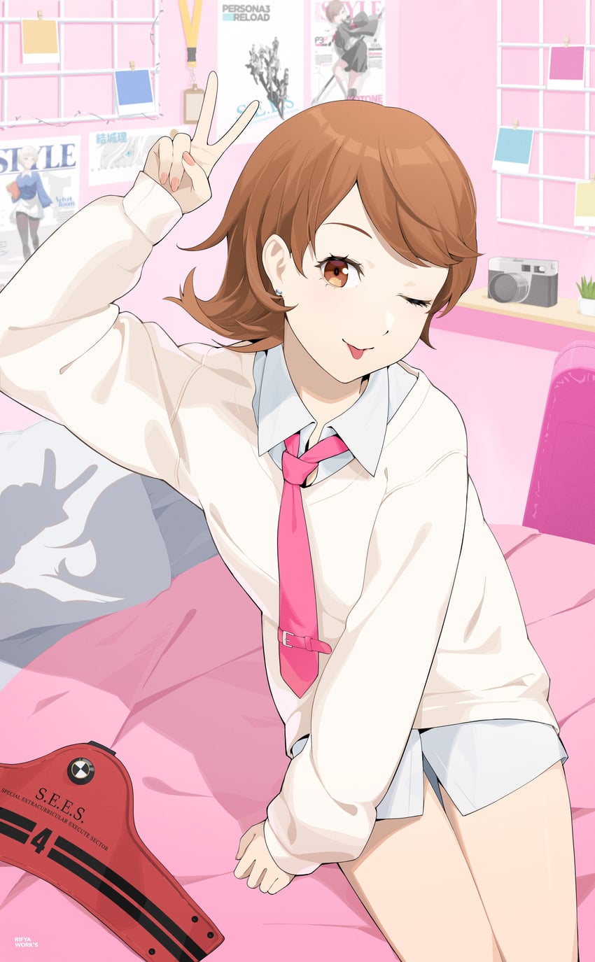 takeba yukari (persona and 2 more) drawn by rifyaa